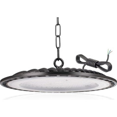 300 W UFO LED High Bay Light, 6000 K Cool White UFO LED Workshop Lamp, 30000 LM Indoor Spotlight, IP65 Waterproof Industrial Lamp, High Bay Light for Factories, Garages, Warehouses