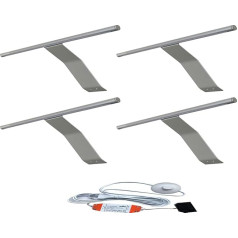 ACCE LED Aluminium Body Cabinet Light, Shelf Lighting, Wardrobe Lights, Surface-Mounted Light with Switch and Plug, Warm White 3000 K, Switch: with Foot Switch (WW, Pack of 4)