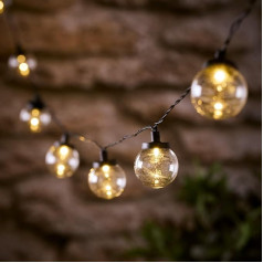 Lights4fun 30 LED Party Fairy Lights Warm White Power Operated Timer Indoor and Outdoor Fairy Lights Balls Fairy Lights Bulbs Clear