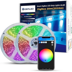 20 m ZigBee LED Strip Dimmable Ambiance Kit, Work with Hub Bridge, Tuya Gateway for Smart App Control, RGB Light Strips, Works Directly with Echo Plus for Alexa Voice Control