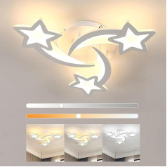 Osairous LED Ceiling Light with Remote Control, Creative Star Shapes Lamp Living Room, 38 W 3420 LM Ceiling Light, 3000 K - 6500 K Dimmable Bedroom Chandelier, Living Room Ceiling Light, White