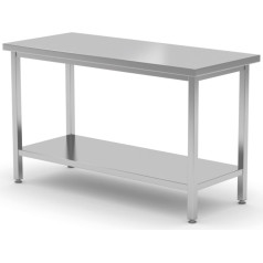 Centrālais tērauda darba galds ar plauktu 120x70x85 cm - 810712