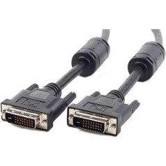 Kabelis dvi-d(m)/dvi-d(m)(24+1) dual link ferīta 1,8m melns