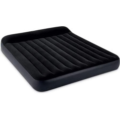 Intex Dura Beam Pillow Rest Inflatable Double Mattress, Black, 203 x 183 x 25 cm (Length x Width x Height)