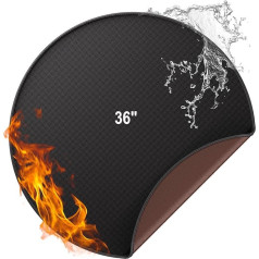Fireproof Mat Fire Pit Underlay 2315°C Fire Protection Mat Heat Protection Mat 91.4 cm BBQ Grills Mat Thick Splatter Grill Rug for Floor Patio Deck Lawn, Foldable Water Resistant