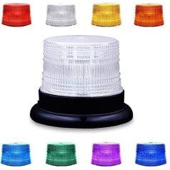 LED Rotating Beacon for Car Transporter Trucks, Adjustable 8-Colour Flash (Red, Purple, Green, etc.), Waterproof with Magnet