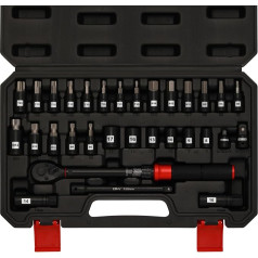 Mayouko 31 Pieces 3/8-Inch Drive Click Torque Wrench Set, 5-60 Nm, Dual-Direction Adjustable, 72-Tooth Torque Wrench with Extensions, Sockets, Adapter for Bike, CR-V