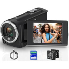 Delmodes Camcorder Video Camera 50MP 2.7K with LED Fill Light Camcorder 16X Digital Zoom 2.8