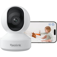 Reolink 4K PTZ WiFi Indoor Surveillance Camera, 2.4/5 GHz Wi-Fi 6, Baby Monitor with Camera, 3X Optical Zoom, Car Tracking, Indoor Camera for Kids, Dog Camera, Human/Pet/Scream Detection, E1 Zoom