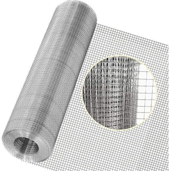 Edelstahl-Drahtgewebe, Edelstahl-Drahtgitter, Maschenweite 13 Mm, Sicherheitsgitter Für Geländer Und Treppen, Absperrzaun Für Geflügel (13 Mm Maschenweite: 0,8 X 12