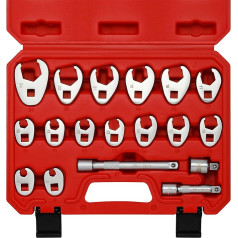 Mayouko CR-MO Crowfoot Wrench Set, Metric, 8 mm to 24 mm, 18 Pieces