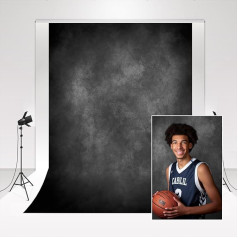 Kate Gradient Black Grey Studio Photo Background Hazy Mist Art Photography Background Magazine Advertising Shooting Photo Booth Video Background 5x7ft/1.5x2.2m