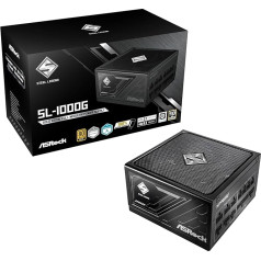 ASRock Steel Legend SL-1000G 1000W ATX Power Supply, 80+ Gold Certification, Black