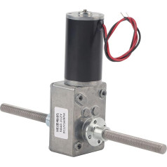 NDNCZDHC Worm Gear Motor, Right and Left Shaft, Coaxial M8 Thread, Speed Reduction, 1280 Motor with Flange (Reduction Ratio 50)