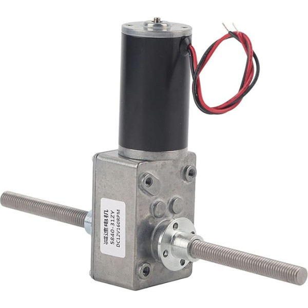 NDNCZDHC Worm Gear Motor, Right and Left Shaft, Coaxial M8 Thread, Speed Reduction, 1280 Motor with Flange (Reduction Ratio 50)