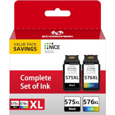PG-575XL CL-576XL 575 576 Cartridges Compatible with Canon Printer Cartridges 575 576, 575XL 576XL Multipack Compatible with Canon Pixma TS3550i Cartridges TS3550i TS3551i TR4750i TR4751i (1 Black, 1