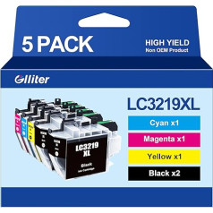 Glliter LC3219XL Cartridges for Brother LC3219XL LC3217 Compatible with Brother MFC-J5330DW Cartridges for Brother MFC-J5335DW MFC-J5730DW MFC-J5930DW MFC-J6530DW MFC-J6930DW MFC-J6935DW (Pack of 5)