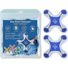 HX AURIZE Laundry Detangler for Bedding - Reduces Tangle in Washing Machine & Dryer, Set of 2 with Fabric Protector (Blue)