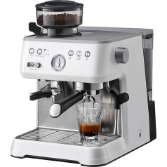 Solis Grind & Infuse Perfetta 1019 Portafilter Machine - Coffee Machine with Grinder - Integrated Zero Static Coffee Grinder - Espresso Machine with Steam and Hot Water Function - Stainless Steel