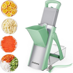 Jinshome Vegetable Slicer and Adjustable Vegetable Slicer Potatoes, Onions, Cucumbers etc. Can Cut Slices, Cut Strips, Grate and Dice, Mandolin with Easy Cleaning Brush