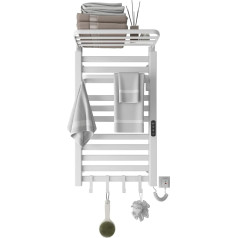 Electric Towel Rail, WiFi Smart Thermostat White Towel Warmer for Alexa and Google Home and App, Towel Radiator, Bathroom Radiator, Towel Heater, 500 x 870 mm, Anthracite WiFi White Right