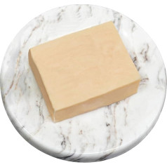 HAMAKAWA Carrara Natural Marble Soap Dish, White Jewellery Bowl, Diameter 11 cm, Round Shower Soap Holder, Modern Stone Sponge Holder, Soap Dish for Bathroom, Kitchen