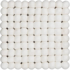 myfelt Linéa Felt Ball Square Trivet, Virgin wool, white, 20 x 20 cm