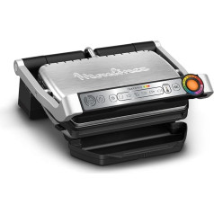 Moulinex Optigrill+ GI712D Indoor Electric Grill Ideal for Cooking Meat, Fish and Vegetables, Cooking Indicator and 6 Automatic Programmes, Non-Stick Plates,