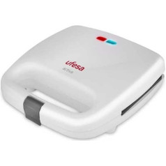 Ufesa SW7855 Sandwich Toaster, 750 W, for 2 Sandwiches, Non-Stick Griddles, Operation and Temperature Display, Safety Lock for Plates