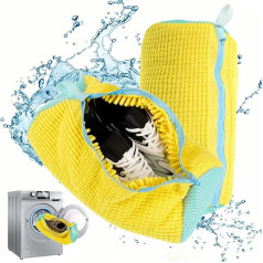 LIIGOU Pack of 2 Shoe Wash Bags, Washing Machine, Yellow, Washing Bag, Shoes, Washing Machine, Reusable Wash Bag, Mesh Shoes, Laundry Bag, Shoes for All Shoe Types and Sizes