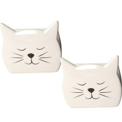 Paulilia Sponge Holder for Countertop, Dish Sponge Holder, Ceramic Sponge Caddy, Cat Shape Sponge Holder for Kitchen, Sink, Kitchen Decor, Cute Kitchen Accessories (White)