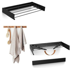 Cozility Wall Mounted Clothes Dryer - Extendable Indoor & Outdoor Easy Clothes Airer Wall Mounted Space Saving 25kg Load Capacity 6m Washing Line 100cm Charcoal Grey Stylish Compact Efficient!