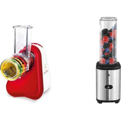 Moulinex DJ756G Fresh Express Plus Electric Schnitzel Mechanism 5 Inserts Including Graters 200 W Red/White & WMF Cult X Mix & Go Mini Smoothie Maker, Blender Electric, Shake Mixer 300 Watt