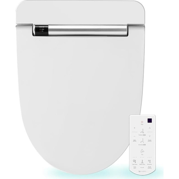VOVO VB-4000SE Electronic Smart Bidet Toilet Seat, Self-Cleaning Nozzle, LED Light, Deodorization, Environmentally Friendly Energy Saving, Heated Seat, Made in Korea
