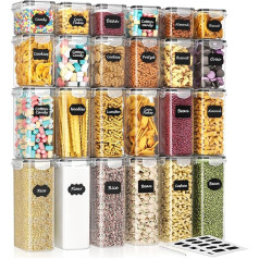 SavvyStor Food Storage Containers, Kitchen Storage, BPA Free, Pantry Organizer and Plastic Storage Containers, Leak Proof for Cereal, Dry Food, Flour and Sugar, Included