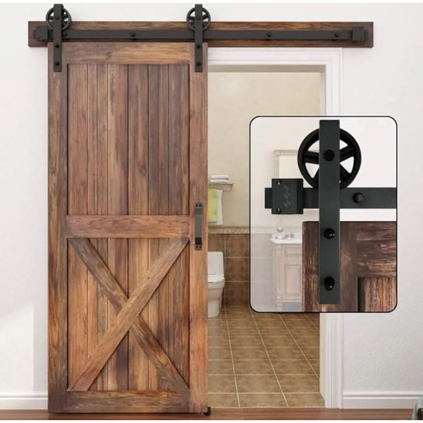 WINSOON 1.5 m / 5 ft Single Wooden Sliding Fittings Sliding System Accessory Rail for Sliding