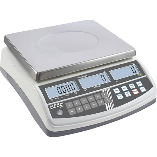 KERN Counting Scales CPM 30K0.5N (Weighing Range Max. 30 kg, Readability 0.5 g, Smallest Part Weight 5 g/Piece, Battery Operated, Counting Mode/Weighing Mode)