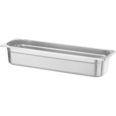 HENDI Gastronorm Container, Temperature Resistant from -40° to 300°C, Hot Air Oven, Fridge and Freezer, Chafing Dishes, Bain Marie, Stackable, 8.6 L, GN 2/4, 530 x 162 x (H) 150 mm, Stainless Steel