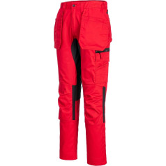 Portwest CD883 Eco WX2 Stretch-Arbeitshose für Herren, mit Holster und Mehreren Taschen, Cargo-Sicherheitshose mit Kniepolstertaschen, Dunkelrot, Größe 30