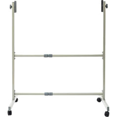 LOOQS Mobile Whiteboard Stand, Adjustable Tilt Angle and Height, with Lockable Wheels, Metal Rolling Stand, Suitable for Whiteboard Sizes 80 x 120 cm - 100 x 150 cm