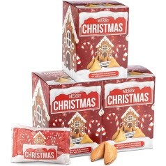 FOOD crew 30 x Christmas Lucky Biscuits with Gingerbread Flavour - Lucky Biscuits - Sweets Christmas - Pastries Individually Packed with German Sayings - Vegan - Made in Germany