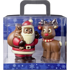 Confiserie Weibler High-Quality Chocolate Figures Christmas | Santa Claus and Reindeer in a Gift Box | 150 g Chocolate