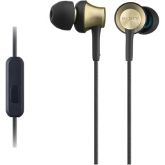 Sony MDREX650APT.CE7 Earphones with Brass Housing, Smartphone Mic and Control - Gold/black