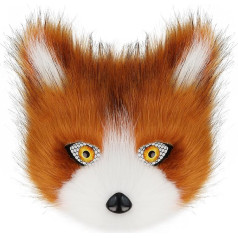 Faux Fur Half Face Mask Animal Cat Fox Furry Halloween Christmas Masquerade Party Cosplay Costume Props