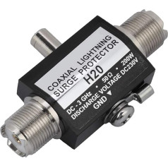 ASHATA Coaxial Protector, Lightning Protection Surge Protection for Antenna, 200W Coaxial Lightning Arrester, MJ to MJ All Band