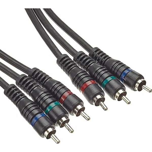 PremiumCord RCA Cable HQ 3x RCA Male to 3x RCA Male Quality Audio Video Connection Cable Stereo for TV, Mobile Phones, MP3, HiFi, Colour Black, 1 m