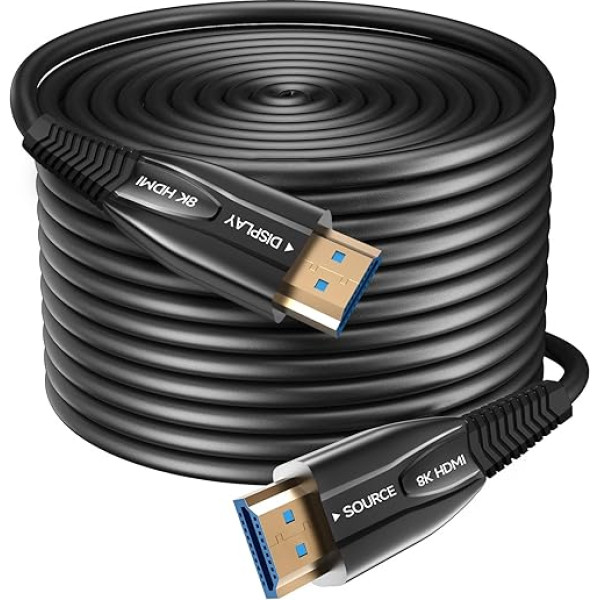 8K HDMI Fibre Optic Cable 4.5 m 48 Gbps Super High Speed AOC Light Conductor 2.1 Cable HDR eARC Dolby HDCP 2.2 & 2.3 Compatible with PS5 Xbox X Series PC HD TV/Projector/Home Cinema/TV Box/Gamebox