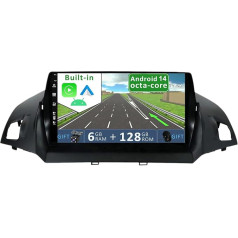 YUNTX [6GB + 128GB] Android 14 2 DIN Car Radio for Ford Kuga Escape C-max (2013-2017) [Built-in CarPlay/Android Car/DSP] with Camera & Mic Support DAB/Steering Wheel Control/MirrorLink/WLAN/USB/4G