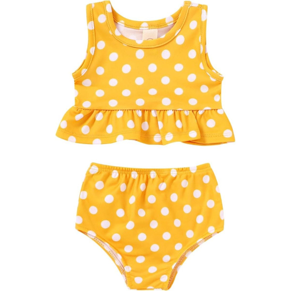 YOUNGER TREE Toddler Baby Girl Summer Swimsuit Sleeveless Striped Swimwear Two Piece Suit Beach Bikini