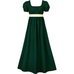 2025 Dresses for Women with Satin Sash Ruffled Puff Sleeves Empire Waist Deku Ghost Costume Cosplay